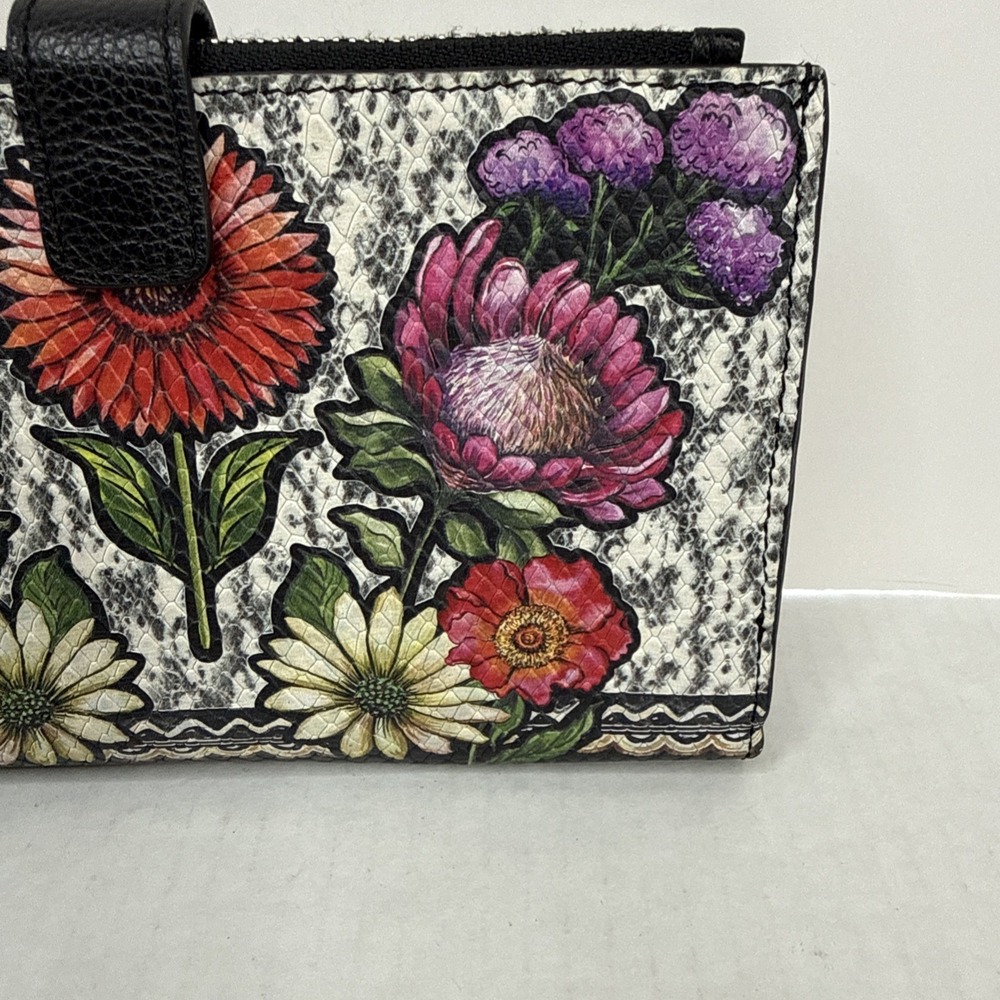 Brighton Africa Stories Floral Double Zip Leather Wallet  Wristlet READ - Picture 3 of 10